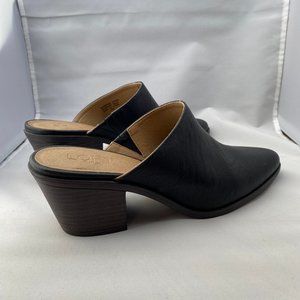 Loft Black Leather Clogs Size 8